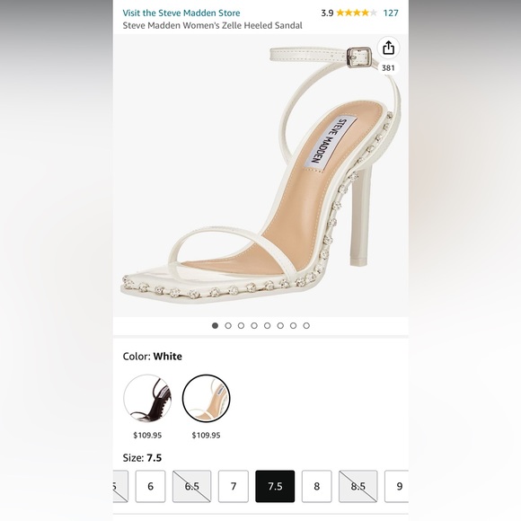 Steve Madden Shoes Zelle Heel Sandal Steve Madden White Rhinestone